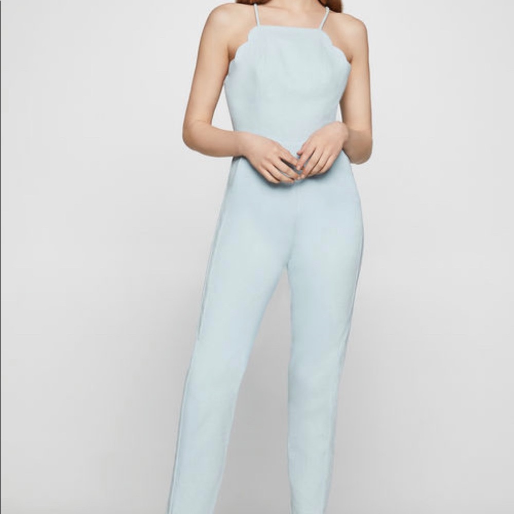 Scalloped Denim Jumpsuit